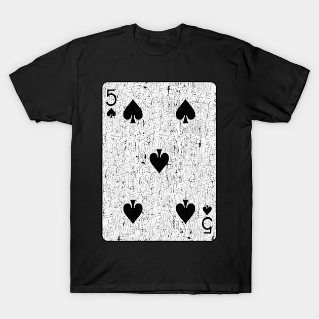 five of spades playing card T-Shirt by andzoo